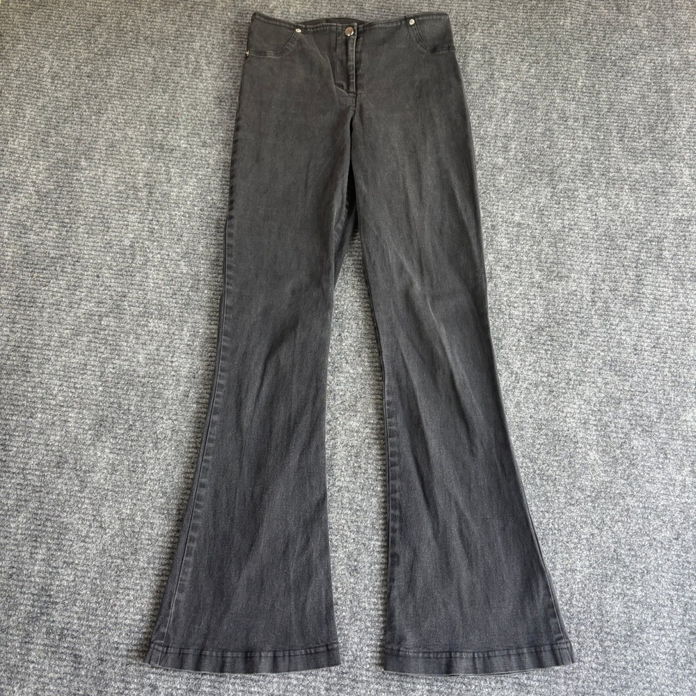 Vintage Blue Womens Black Flare Leg Jeans Size 7 F813 90s Y2K Made in USA